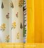 High Garden Yellow & Aura Yellow Printed Cotton Curtains for Long Door Pack of 3