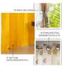 High Garden Yellow & Aura Yellow Printed Cotton Curtains for Window Pack of 3