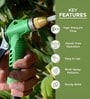 High-Pressure Hose Spray Gun with Brass Nozzle & Rubber Grip Handle (Green)