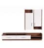 Hillary TV Unit in Planked Walnut and White Finish Hillary TV Unit in Planked Walnut and White Finish