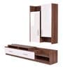 Hillary TV Unit in Planked Walnut and White Finish Hillary TV Unit in Planked Walnut and White Finish