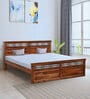 Hilton Sheesam Wood King Size Bed in Brown Finish