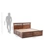 Hilton Wooden King Sized Bed In Brown Finish With Hydraulic Storage