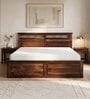 Hilton Wooden King Sized Bed In Brown Finish With Hydraulic Storage
