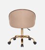 Hindmen Velvet Guest Chair In Brown Colour