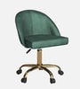Hindmen Velvet Guest Chair In Green Colour