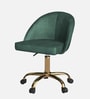 Hindmen Velvet Guest Chair In Green Colour