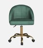 Hindmen Velvet Guest Chair In Green Colour