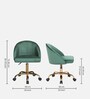 Hindmen Velvet Guest Chair In Green Colour