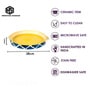 Hand Painted Ceramic Serving Sizzler Tray Microwave Safe Set (9.5 Inch, Blue, Yellow)