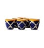 HINDUSTANI SAUDAGR Blue Umrao Ceramic kulhad Sets of 6 kulhads for chai Tea Cups