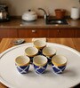 HINDUSTANI SAUDAGR Blue Umrao Ceramic kulhad Sets of 6 kulhads for chai Tea Cups
