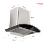 Hindware 60cm 1200 m3/hr Auto Clean Chimney (Nevio 60, 1 Baffle Filter, Steel/Grey)