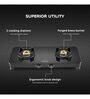 Hindware ALVERIO 2 Brass Burners Gas Stove With Glass Top, 8mm Toughened Glass (Black, Manual Ignition)