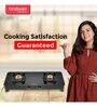 Hindware ALVERIO 2 Brass Burners Gas Stove With Glass Top, 8mm Toughened Glass (Black, Manual Ignition)
