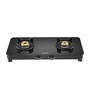 Hindware ALVERIO 2 Brass Burners Gas Stove With Glass Top, 8mm Toughened Glass (Black, Manual Ignition)