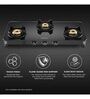 Hindware ALVERIO 3 Burner Glass Cooktop with 8mm Toughened Glass (Black, Auto-Ignition)