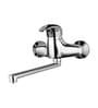 Hindware Essence Stainless Steel Single Lever Sink Mixer with Swivel Spout (Wall Mounted Model)