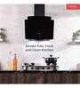Hindware Kyra 60cm 1000 m3/hr Low Noise Angular Designer Kitchen Chimney With Cassette Filter(Black)