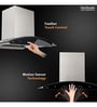 Hindware Nadia 90 cm 1350 m /hr Filterless Auto-Clean Kitchen Chimney With Motion Sensor (Curved Glass, Inox)