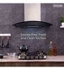 Hindware Nadia 90 cm 1350 m /hr Filterless Auto-Clean Kitchen Chimney With Motion Sensor (Curved Glass, Inox)