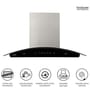 Hindware Nadia 90 cm 1350 m /hr Filterless Auto-Clean Kitchen Chimney With Motion Sensor (Curved Glass, Inox)