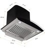 Hindware Oasis 60 Cm Wall Mounted Chimney For Kitchen, 1200 M3/Hr With Free Installation Kit (Filter-less, Touch Control) (Black)