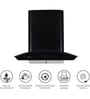 Hindware Oasis 60 Cm Wall Mounted Chimney For Kitchen, 1200 M3/Hr With Free Installation Kit (Filter-less, Touch Control) (Black)