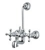 Hindware Othello Silver Brass 3-in-1 Wall Mixer with Bend Pipe