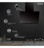 Hindware Skyla 90 cm 1350 m /hr Auto-Clean Filterless Slant Kitchen Chimney (Touch Control, Black)