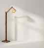 Hinge Wooden Floor Lamp with Jute Shade & Brown Base