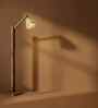 Hinge Wooden Floor Lamp with Jute Shade & Brown Base