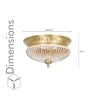 Hinkley 2-Light Flush Mount Ceiling Light In Antique Brass Finish With Amber Rippled Glass