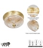 Hinkley 2-Light Flush Mount Ceiling Light In Antique Brass Finish With Amber Rippled Glass