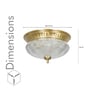 Hinkley Single Light Flush Mount Ceiling Light In Antique Brass Finish With Amber Rippled Glass