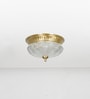 Hinkley Single Light Flush Mount Ceiling Light In Antique Brass Finish With Amber Rippled Glass