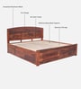 Hirm Sheesham Wood King Size Bed In Honey Oak Finish With Box Storage