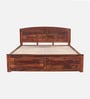 Hirm Sheesham Wood King Size Bed In Honey Oak Finish With Box Storage