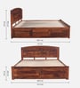 Hirm Sheesham Wood King Size Bed In Honey Oak Finish With Box Storage