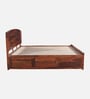 Hirm Sheesham Wood King Size Bed In Honey Oak Finish With Box Storage
