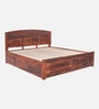 Hirm Sheesham Wood King Size Bed In Honey Oak Finish With Box Storage
