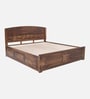 Hirm Sheesham Wood King Size Bed In Provincial Teak Finish With Box Storage