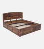 Hirm Sheesham Wood King Size Bed In Provincial Teak Finish With Box Storage