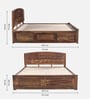 Hirm Sheesham Wood King Size Bed In Provincial Teak Finish With Box Storage