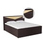 Hiroki Queen Size Bed in Walnut Finish with Headboard Storage