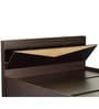 Hiroki Queen Size Bed in Walnut Finish with Headboard Storage