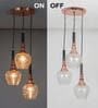 Hirst Metal & Glass 3-Light Cascade Ceiling Pendant (Rose Gold)