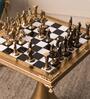 Historical Greek Multicolour Brass Chess Set With Stand