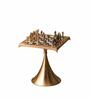 Historical Greek Multicolour Brass Chess Set With Stand