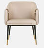 Hnuu Leatheratte Arm Chair in Off White Colour